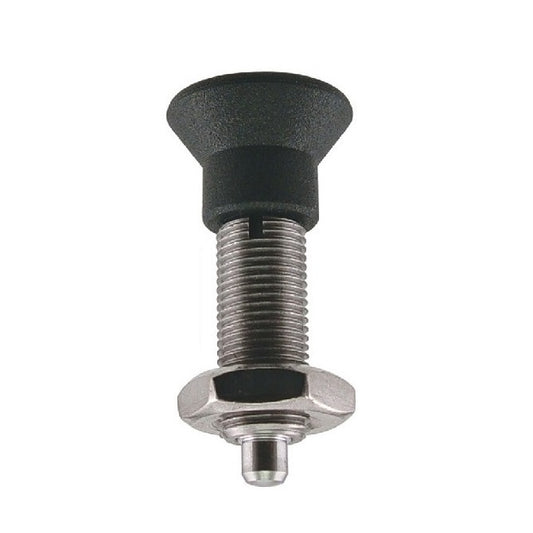 Indexing Pull Knob Plungers - M24 Fine - 24x2mm - 96 mm - 9.1 N No Collar - Stainless Steel 303 Similar to A2, 304, 18-8 