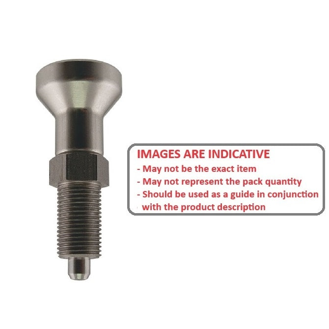 1092784 | PLIT-050-100-100-50-KP-S3F (Each) --- Indexing Pull Knob Plungers - M10x1 - Extra Fine - 50 mm - 2.3 N - Stainless Steel 303 Similar to A2, 304, 18-8 Plunger