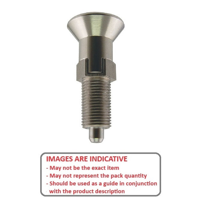 Piston d'indexation M20 fin x 83 mm – Bouton de traction avec fente de verrouillage et blocage de filetage en acier inoxydable de qualité 303 – Indexation – MBA (lot de 1)