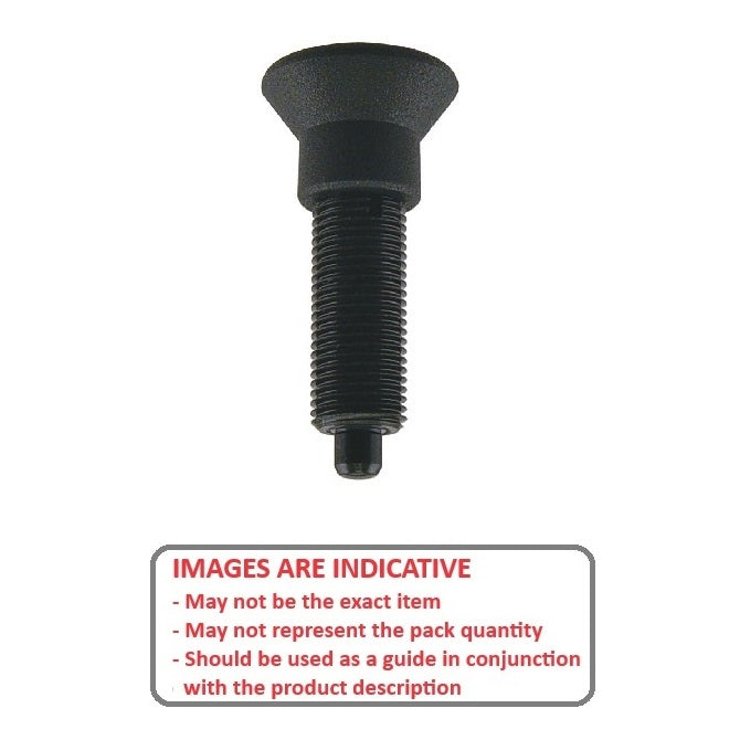 1124930 | PLIT-120-200-150-78-KPU-C (Each) --- Indexing Pull Knob Plungers - M20 Extra Fine - 20x1.5mm - 78 mm - 6.8 N No Collar - Steel Plunger
