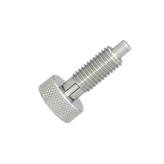 Spring Plungers - 3/8-16 UNC - 9.53mm - 19.1 mm - 2.2 N Knurled Handle - Stainless Steel