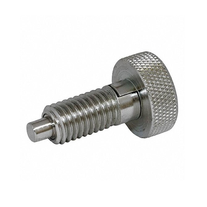 1071367 | PLST-064C-102-HKSLLK-009 (Each) --- Spring Plungers - 1/4-20 UNC - 6.35mm - 10.2 mm - 2.2 N Knurled Handle - Stainless Steel Plunger