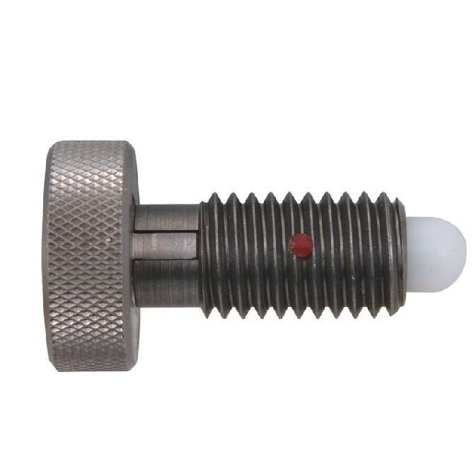 Spring Plungers - M6 - 6x1mm - 12.7 mm - 2 N Knurled Handle - Steel Body with Acetal