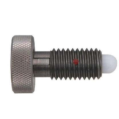 Spring Plungers - M6 - 6x1mm - 12.7 mm - 4.5 N Knurled Handle - Steel Body with Acetal