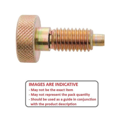 Piston à ressort 3/8-16 UNC x 19,1 mm - Poignée moletée avec frein filet en acier - Ressort - Fileté - MBA (Pack de 1)