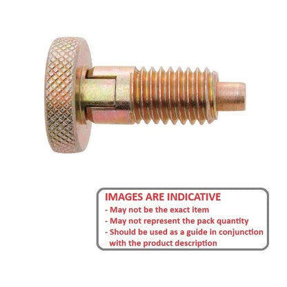 Piston à ressort 1/4-20 UNC x 10,2 mm - Poignée moletée en acier de verrouillage - Ressort - Fileté - MBA (Pack de 1)