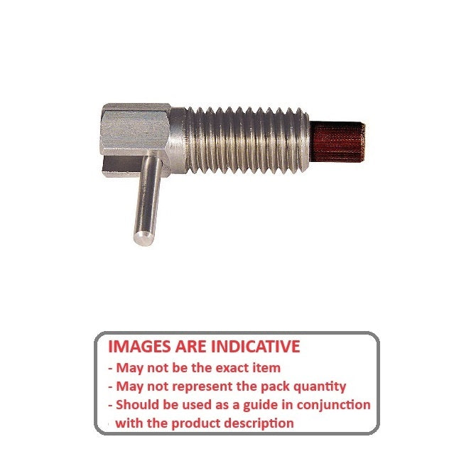 1102112 | PLST-127C-222-HLPSL-009 (Each) --- Spring Plungers - 1/2-13 UNC - 12.7mm - 22.2 mm - 2.2 N L Handle - Stainless Steel Body with Phenolic Plunger