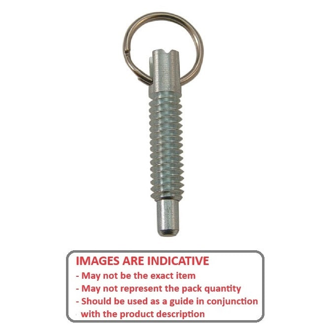 1102970 | PLST-127C-508-RCL-022 (Each) --- Spring Plungers - 1/2-13 UNC - 12.7mm - 35.6 mm - 11.1 N Ring Handle - Steel Plunger