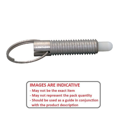 1086561 | PLST-095C-318-RACL-018 (Each) --- Spring Plungers - 3/8-16 UNC - 9.53mm - 31.8 mm - 8.9 N Pull Ring - Steel Body with Acetal Plunger