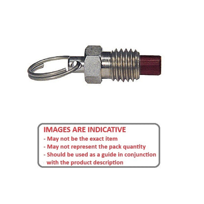 1086290 | PLST-095C-159-RPS-013 (Each) --- Spring Plungers - 3/8-16 UNC - 9.53mm - 7.9 mm - 3.3 N Ring Handle - Stainless Steel Body with Phenolic Plunger