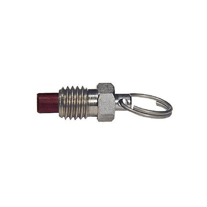 1071385 | PLST-064C-111-RPS-009 (Each) --- Spring Plungers - 1/4-20 UNC - 6.35mm - 6.4 mm - 2.2 N Ring Handle - Stainless Steel Body with Phenolic Plunger
