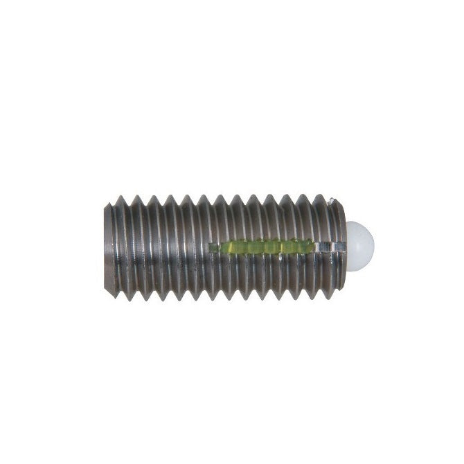 Spring Plungers - 1/4-20 UNC - 6.35mm - 13.5 mm - 13.4 N No Handle - Steel Body with Acetal Nose