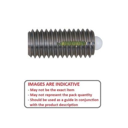 Piston à ressort 1/2-13 UNC x 19,1 mm – Corps en acier léger avec nez en acétal – Ressort – Fileté – MBA (lot de 1)