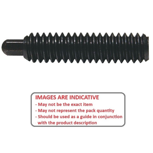 1048916 | PLST-035C-127-S3HX-007 (Each) --- Spring Plungers - 6-32 UNC - 3.5mm - 12.7 mm - 4.5 N No Handle - Stainless Steel Plunger