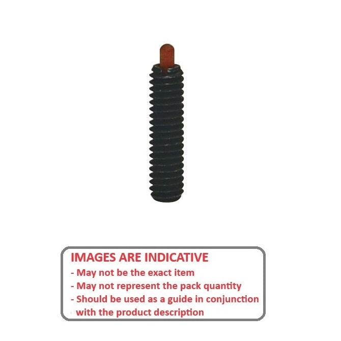 1072726 | PLST-064C-201-PC-009 (Each) --- Spring Plungers - 1/4-20 UNC - 6.35mm - 20.1 mm - 3 N No Handle - Steel Body with Plastic Plunger