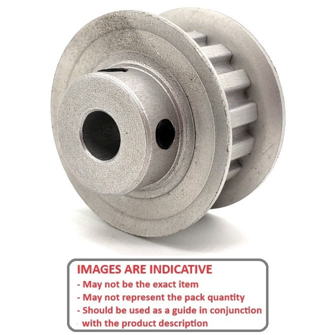 1107478 | P-XL-015-064FF-AL-G-064 (Each) --- Inch Timing Pulleys - 15 tooth - 6.4x6.35 mm 5.080mm Pitch XL - Aluminium Pulley