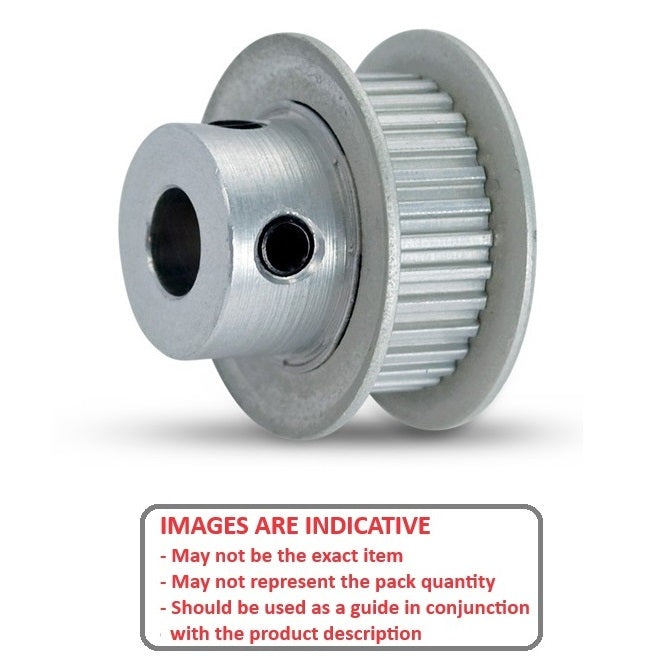 1131826 | P-020G-025-090FF-AL-G-064 (Each) --- Metric Timing Pulleys - 25 tooth - 9x6.35 mm 2mm Pitch - Aluminium Pulley