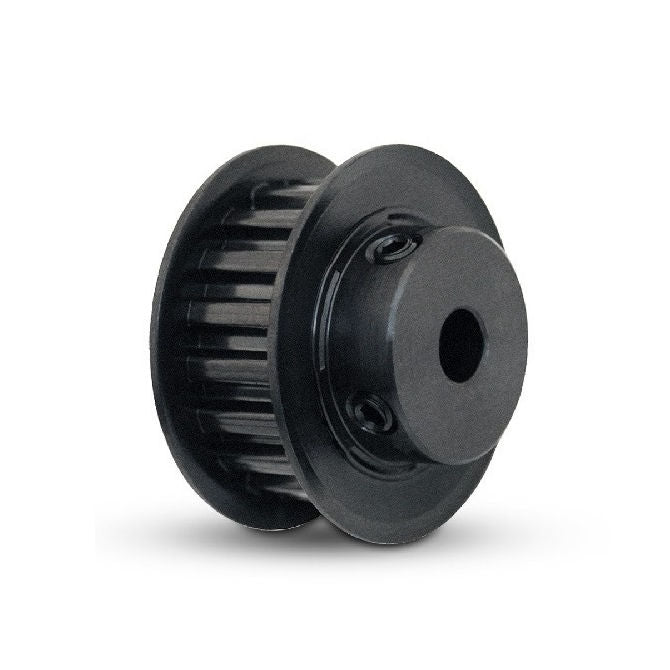1097047 | P-L9-012-127FF-SB-G-095 (Each) --- Inch Timing Pulleys - 12 tooth - 12.7x9.525 mm 9.525mm Pitch L - Steel - Black Oxide Pulley