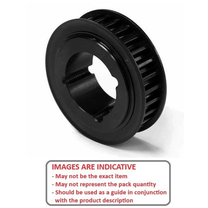 1127078 | P-L9-022-127FF-SB-T1108 (Each) --- Inch Timing Pulleys - 22 tooth - 12.7 mm - Determined by Taperlock 9.525mm Pitch L - Steel - Black Oxide Pulley