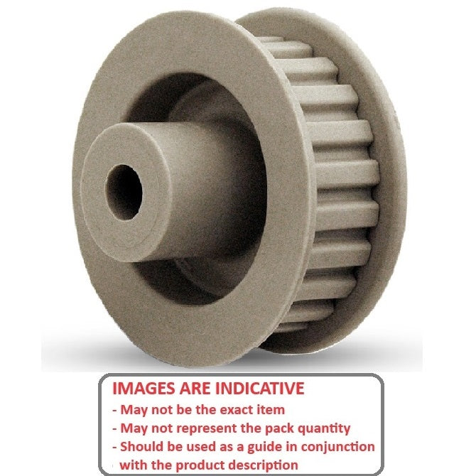 1096380 | P-050H-012-090FF-PP-N-040 (PK-4) --- Metric Timing Pulleys - 12 tooth - 9x4 mm 5mm Pitch - Plastic Pulley