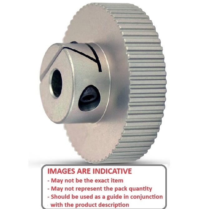 Poulie de distribution 120 dents x 6 mm de large - Alésage 9,525 mm - Aluminium - EZ-Lock sans bride - Pas curvelinear GT 2 mm - MBA (Pack de 1)