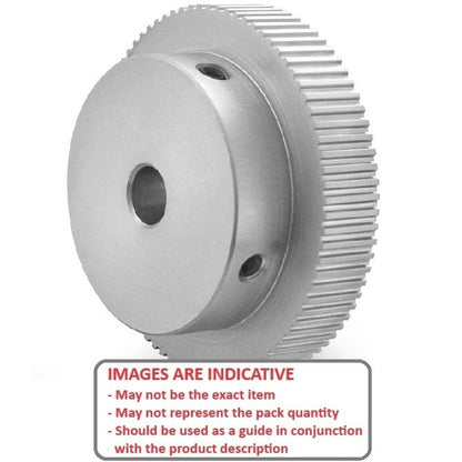 Poulie de distribution 60 dents x 6,4 de large - Alésage 6 mm - Aluminium - Sans bride - Pas trapézoïdal MXL de 2,032 mm (0,08 pouce) - MBA (Pack de 1)