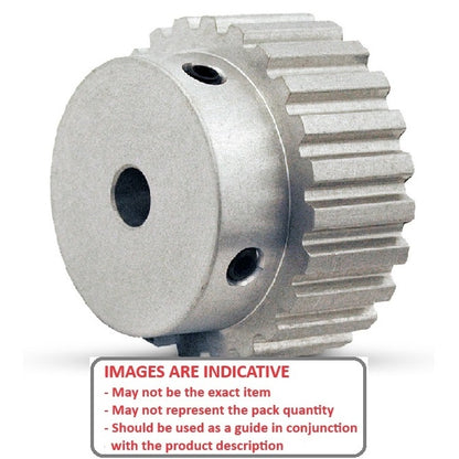 1118884 | P-030H-019-090P-AL-G-060 (Each) --- Metric Timing Pulleys - 19 tooth - 9x6 mm 3mm Pitch - Aluminium Pulley