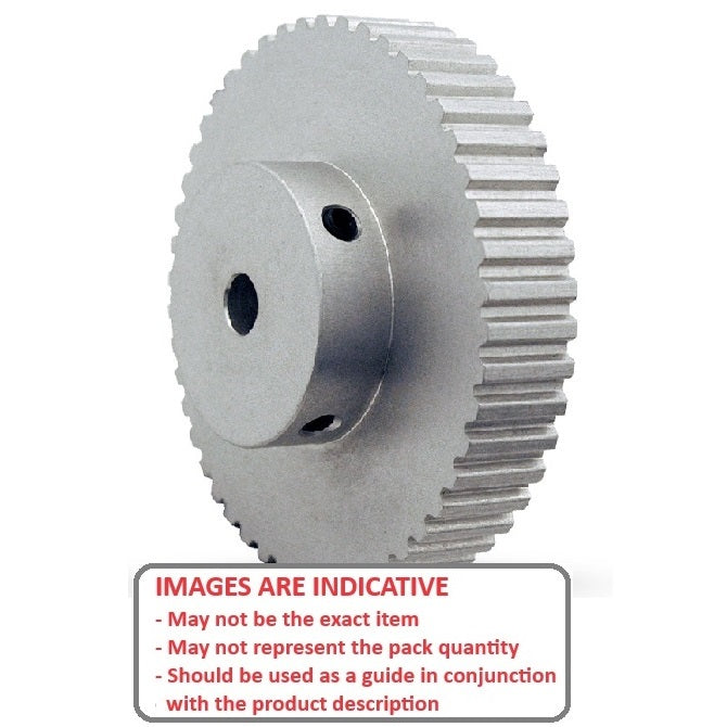1159998 | P-050T-048-160P-AS-N-080 (Each) --- Metric Timing Pulleys - 48 tooth - 16x8 mm 5mm Pitch - Aluminium with Steel Flanges Pulley