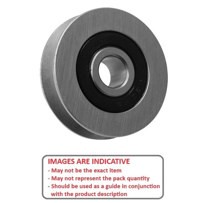 1047962 | PUI032-0254-048-ZB-RS (PK-25) --- U Groove Idler Pulleys - 3.18x25.4x4.763 mm Single Row - Steel Pulley