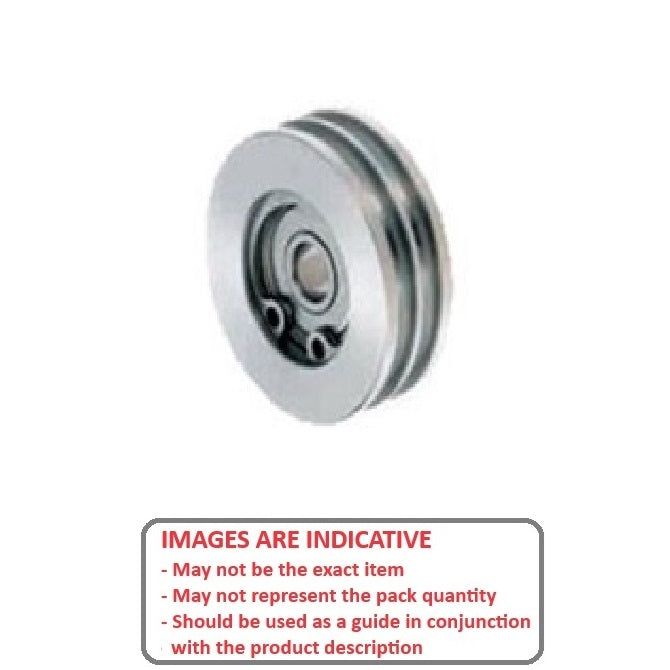 1093418 | PUI020-1420-150-AZS440 (Each) --- U Groove Idler Pulleys - 10x142x15 mm Double Row - Aluminium - Electroless Nickel Plated