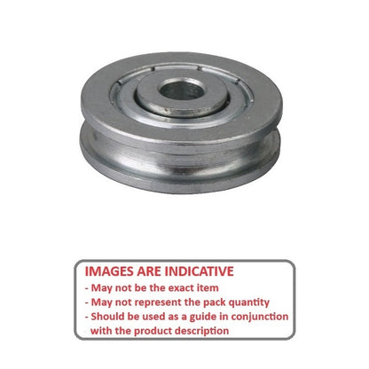 1058250 | PUI048-0318-064-ZB-RS (25 Pcs) --- U Groove Idler Pulleys - 4.76 mm x 31.75 mm x 6.35 mm