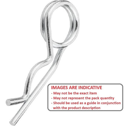 1068178 | RCL-060-141-ZD (Each) --- Double Coil R Clips - 6x141 mm - Zinc Plated Clip
