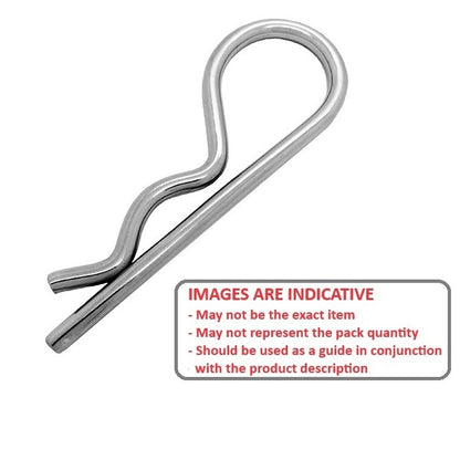 1049633 | RCL-035-065-Z (PK-200) --- Single Coil R Clips - 3.5x65 mm - Zinc Plated Clip