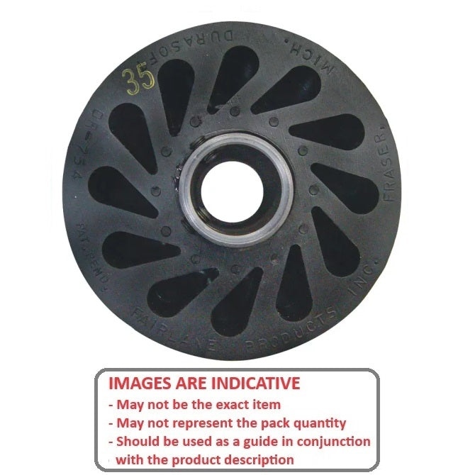 1189973 | RR-421RS (Each) --- Durasoft Shaft Mount Rollers - 101.6x23.37x12.7 mm - Neoprene Rubber 35A Roller