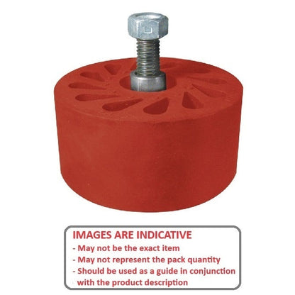 Durasoft Roller 63,5 x 49,28 x 35,814 - 1/2-13 UNC - Polyuréthane à montage sur goujon - Rouge - MBA (Pack de 1)