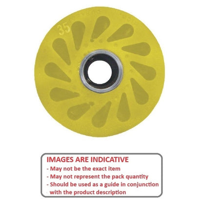 Durasoft Roller 101,60 x 23,37 x 12,7 mm - Montaggio su asta in poliuretano - Giallo - MBA (confezione da 1)