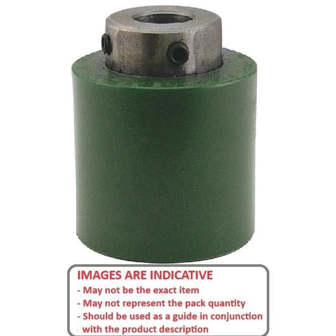 1163437 | RR-186RS (Each) --- Solid Shaft Mount Rollers - 50.8x49.28 - 25.43 - 25.55 Coloured Urethane - Urethane Roller
