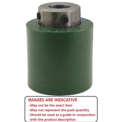 1152331 | RR-185RS (Each) --- Solid Shaft Mount Rollers - 38.1x31.75 - 9.55 - 9.65 Coloured Urethane - Urethane Roller