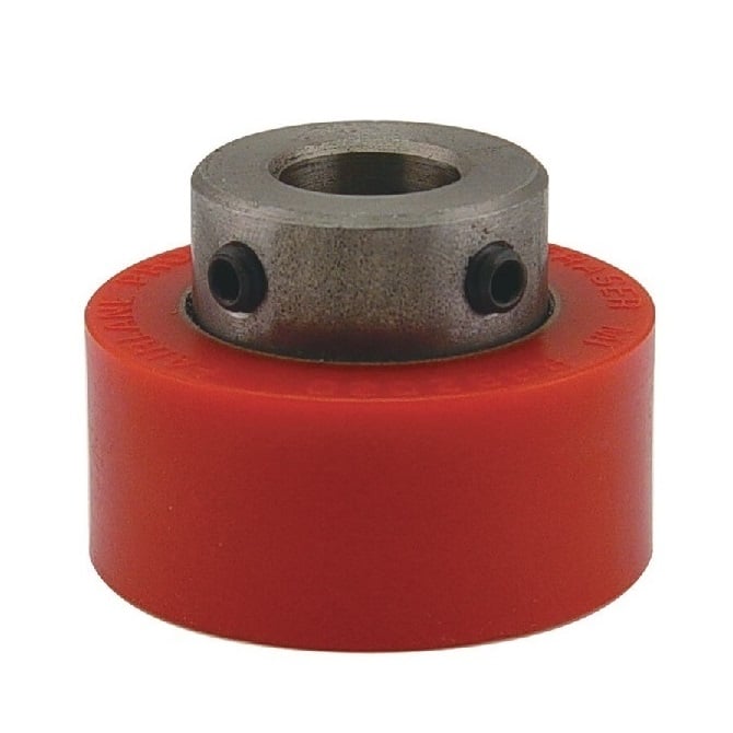 Rouleau solide 63,5 x 19,05 x 49,28 mm - Montage sur arbre en uréthane - Rouge - Duro 80 - MBA (Pack de 1)