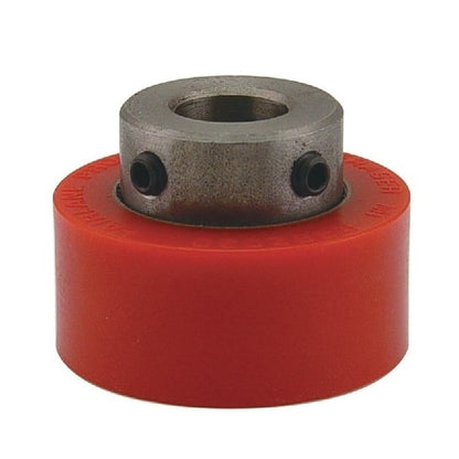 Rouleau solide 63,5 x 19,05 x 49,28 mm - Montage sur arbre en uréthane - Rouge - Duro 80 - MBA (Pack de 1)