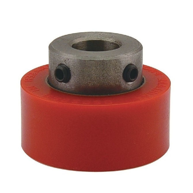 1191054 | RR-382RS (Each) --- Solid Shaft Mount Rollers - 101.6x23.37 - 15.90 - 16.03 Coloured Urethane - Urethane Roller