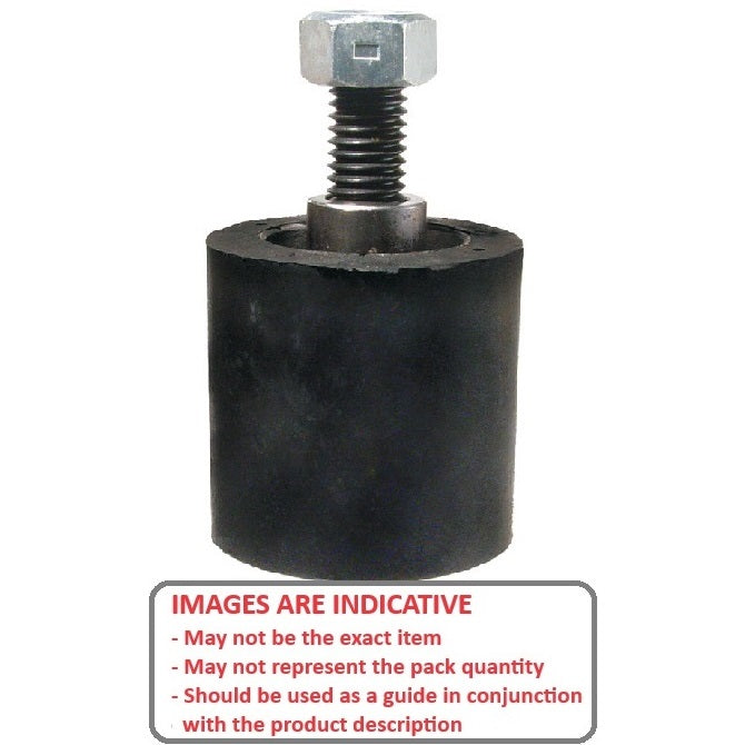 1151293 | RR-26RS (Each) --- Solid Stud Mount Rollers - 38.1x31.75 mm - 5/16-18 UNC - 7.94mm - Black Neoprene - Neoprene Rubber Roller