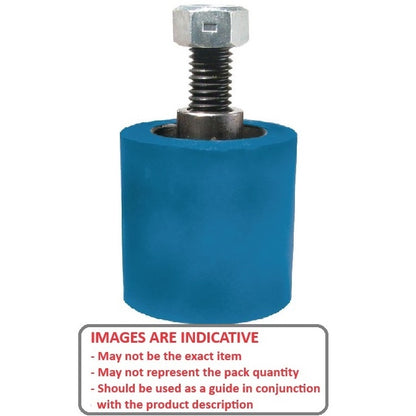 1164371 | RR-136RS (Each) --- Solid Stud Mount Rollers - 50.8x23.37 mm - 1/2-13 UNC - 12.7mm - Coloured Urethane - Urethane Roller