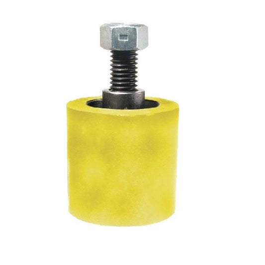 Rouleau solide 50,8 x 19,05 x 49,28 mm - 1/2-13 UNC - Polyuréthane à montage sur goujon - Jaune - Duro 35 - MBA (Pack de 1)