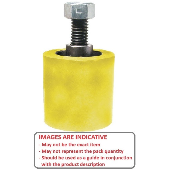 1164497 | RR-140RS (Each) --- Solid Stud Mount Rollers - 50.8x49.28 mm - 1/2-13 UNC - 12.7mm - Coloured Urethane - Urethane Roller