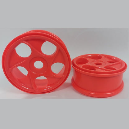 1227317 | RM-8O-080-O-5H (2 Pcs) --- RC Car Rims Hobby - Fluro Orange 5 Spiral Spoke