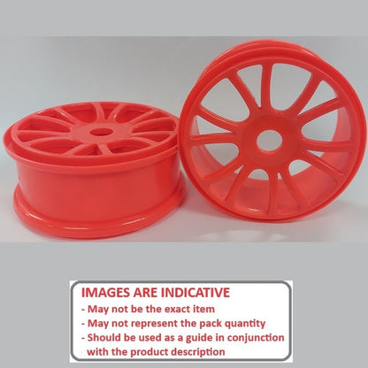 1227428 | RM-8O-080-O-6 (2 Pcs) --- RC Car Rims Hobby - Fluro Orange 6 Split Spoke