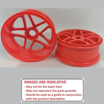 1227329 | RM-8O-080-R-5T (2 Pcs) --- RC Car Rims Hobby - Red 5 Split Spoke