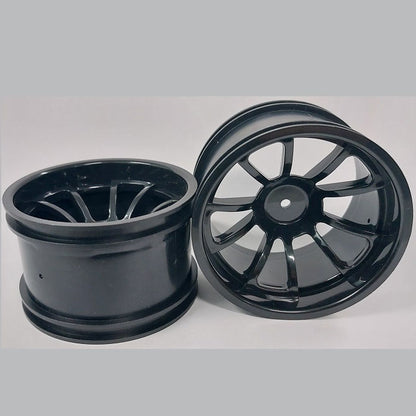 1231587 | RM-XM-078-BK-10 (Per Card) --- RC Car Rims Hobby - Rim Colour Black 10 Spoke Monster Truck Tenth Scale - Aluminium Rim