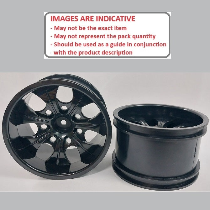 1227502 | RM-XM-078-BK-7 (2 Pcs) --- RC Car Rims Hobby - Black 7 Spoke